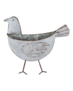 BIRD GALVANIZED WALL PLANTER
